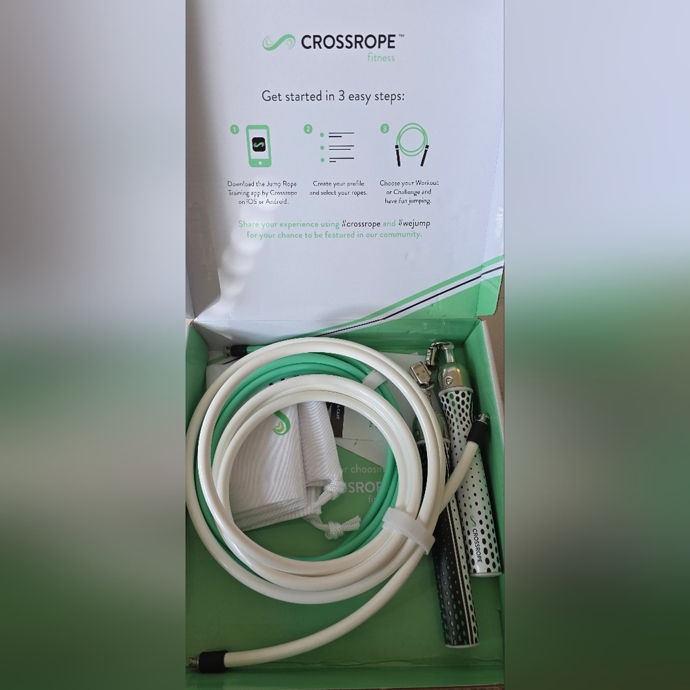 NWOT, Crossrope Get Lean Set - Weighted Jump Rope- 1/4 LB and 1/2 LB Ropes, Med.